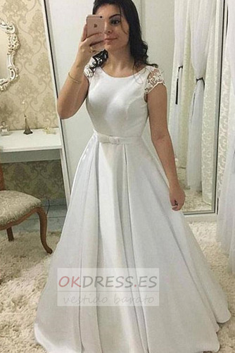 Vestido de novia Cremallera Joya Sin mangas Invierno Drapeado Cola Capilla 1