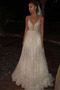 Vestido de novia Cremallera Natural Baja escote en V Romántico Corte-A - Página 2