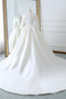 Vestido de novia Cremallera Natural Manga larga largo Escote en V Elegante - Página 4