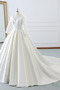 Vestido de novia Cremallera Natural Manga larga largo Escote en V Elegante - Página 3