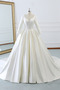 Vestido de novia Cremallera Natural Manga larga largo Escote en V Elegante - Página 1