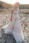 Vestido de novia Cremallera Sencillo Playa Apliques Escote de Tirantes Espaguetis - Página 1