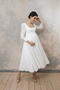 Vestido de novia Embarazadas Fuera de casa Escote Cuadrado Hasta la Tibia - Página 1