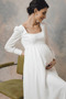 Vestido de novia Embarazadas Fuera de casa Escote Cuadrado Hasta la Tibia - Página 6
