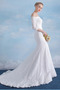Vestido de novia Encaje Falta Cordón Escote con Hombros caídos Natural - Página 4