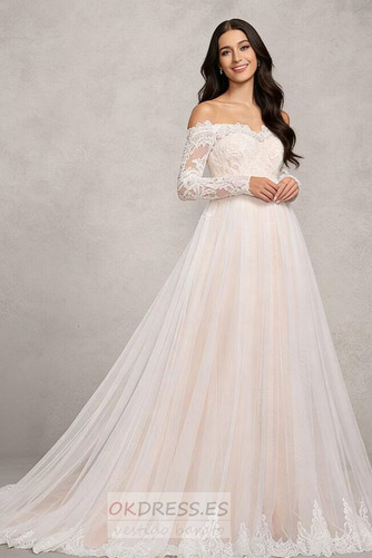 Vestido de novia Encaje largo Encaje Manga larga Imperio Imperio Cintura 2