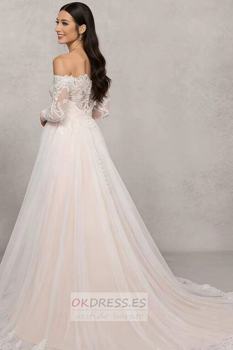 Vestido de novia Encaje largo Encaje Manga larga Imperio Imperio Cintura 4