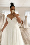 Vestido de novia Encaje Natural Escote con Hombros caídos Baja escote en V - Página 3