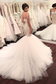 Vestido de novia Espalda Descubierta Encaje Verano 2019 Capa de encaje