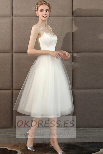 Vestido de novia Espalda Descubierta Escote de Tirantes Espaguetis Corte-A 3