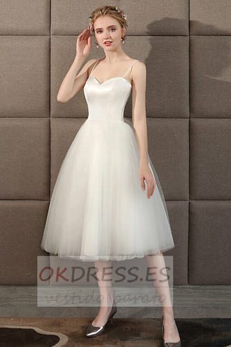 Vestido de novia Espalda Descubierta Escote de Tirantes Espaguetis Corte-A 4