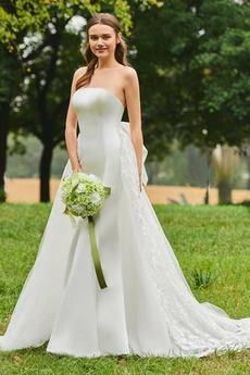 Vestido de novia Espalda Descubierta Invierno Fuera de casa Corte-A