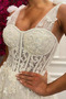 Vestido de novia Falta Escote Cuadrado Cremallera Sin mangas largo Natural - Página 2
