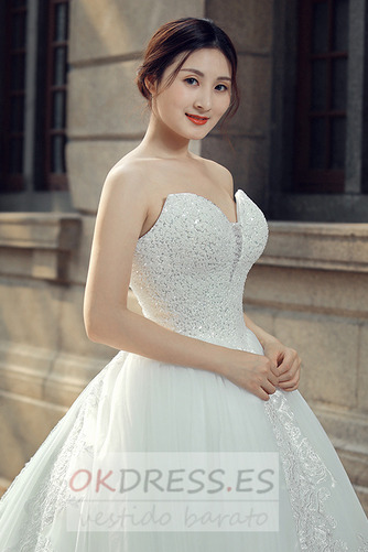 Vestido de novia Formal Apliques Falta Escote Corazón primavera Natural 4