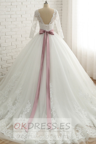 Vestido de novia Formal Arco Acentuado Manga de longitud 3/4 Corte-A 2