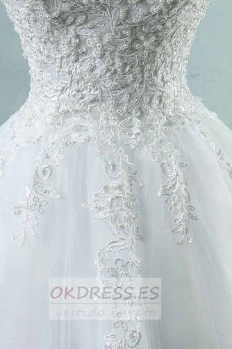 Vestido de novia Formal Corte-A Escote Corazón Cordón Triángulo Invertido 4