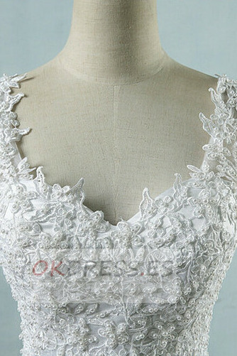 Vestido de novia Formal Corte-A Escote Corazón Cordón Triángulo Invertido 5