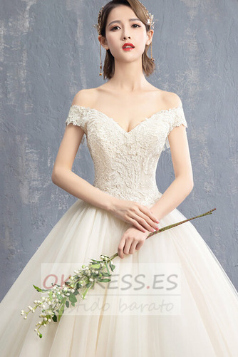 Vestido de novia Formal Encaje Natural Capa de encaje Triángulo Invertido 4