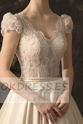 Vestido de novia Fuera de casa Apliques primavera Corte-A Formal largo 6