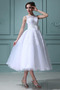 Vestido de novia Fuera de casa Arco Acentuado Organza Corto Blanco Verano - Página 3