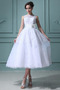Vestido de novia Fuera de casa Arco Acentuado Organza Corto Blanco Verano - Página 1