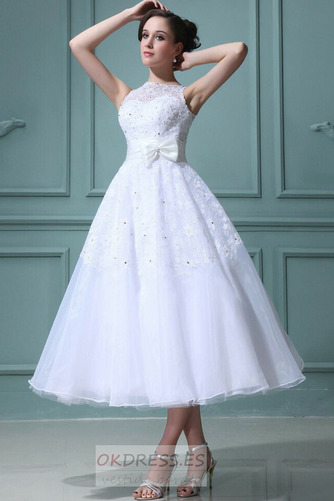 Vestido de novia Fuera de casa Arco Acentuado Organza Corto Blanco Verano 2