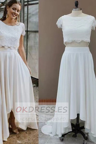 Vestido de novia Fuera de casa Falta Alto cubierto Natural Joya Botón 5