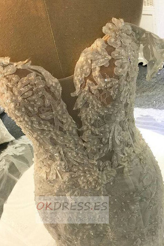 Vestido de novia Fuera de casa Formal Encaje Escote con Hombros caídos 3