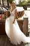 Vestido de novia Fuera de casa largo Drapeado Moderno primavera Escote en V - Página 1