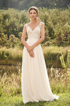 Vestido de novia Gasa Elegante Fuera de casa Hasta el suelo primavera