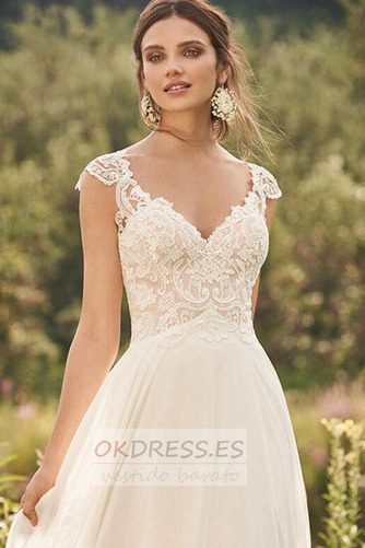 Vestido de novia Gasa Elegante Fuera de casa Hasta el suelo primavera 3