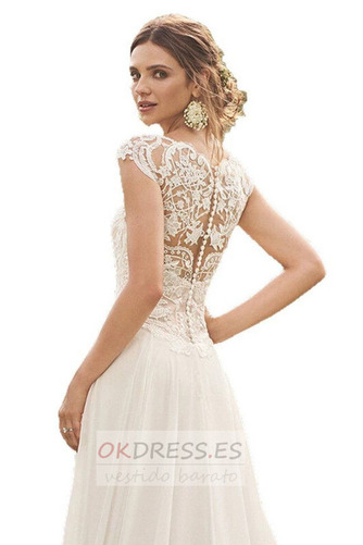 Vestido de novia Gasa Elegante Fuera de casa Hasta el suelo primavera 4