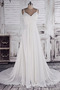 Vestido de novia Gasa Triángulo Invertido Manga de Obispo Escote de Tirantes Espaguetis - Página 1