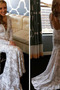 Vestido de novia Iglesia Abalorio Capa de encaje Escote en V Baja escote en V - Página 1