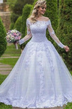 Vestido de novia Iglesia Alto cubierto Invierno Manga larga Manzana