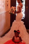 Vestido de novia Iglesia Invierno Falta Cola Real Escote con Hombros caídos - Página 2