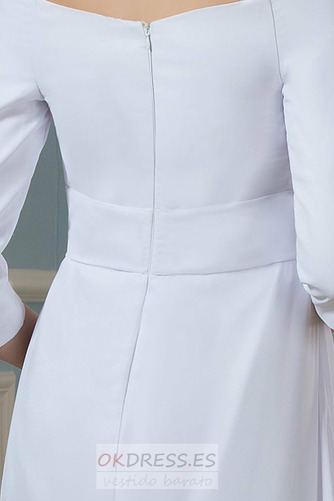 Vestido de novia Imperio Cremallera Moderno Blusa plisada Camiseta Cinturón de cuentas 4