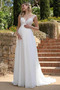 Vestido de novia Imperio Embarazadas Apliques Elegante Baja escote en V - Página 1
