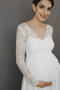 Vestido de novia Imperio Embarazadas Natural Escote en V Fuera de casa - Página 6