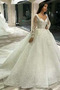 Vestido de novia Otoño Rosetón Acentuado Corte-A Escote en V largo Apliques - Página 3