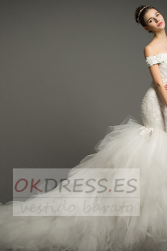 Vestido de novia Playa Capa de encaje Corte Sirena Abalorio Elegante 3