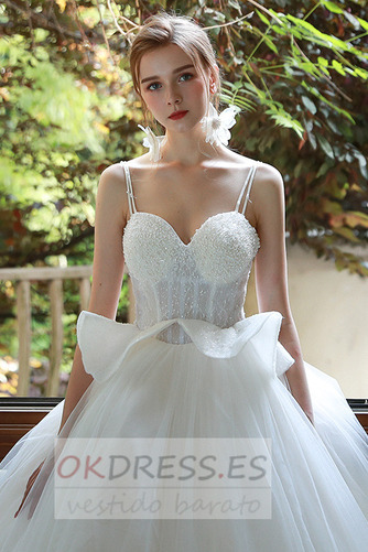 Vestido de novia Playa Corte-A Elegante Cordón Natural Sin mangas 5