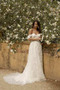 Vestido de novia Playa Escote con Hombros caídos Falta Cordón Natural - Página 4