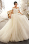Vestido de novia Playa Escote con Hombros caídos Natural Encaje Abalorio - Página 1