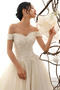 Vestido de novia Playa Escote con Hombros caídos Natural Encaje Abalorio - Página 4