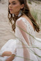 Vestido de novia Playa Falta Frontal Dividida Elegante Baja escote en V - Página 5