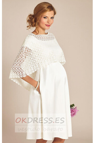 Vestido de novia Playa Hasta la Rodilla Imperio Embarazadas Elegante 4