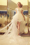 Vestido de novia Playa Natural Asimètrico Cremallera Arco Acentuado - Página 3