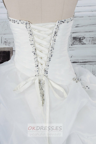 Vestido de novia Playa Natural Organza Sin tirantes Blanco primavera 5