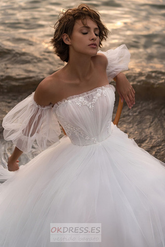 Vestido de novia Playa Natural Verano tul Capa Multi Asimétrico Dobladillo 6